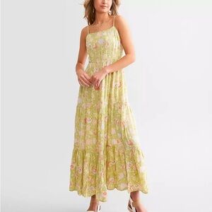 Billabong Green Floral Maxi Dress - L